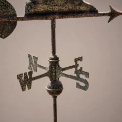 Antiker Dreidimensionaler Kupfer Wetterfahne Leuchtturm, 1900er