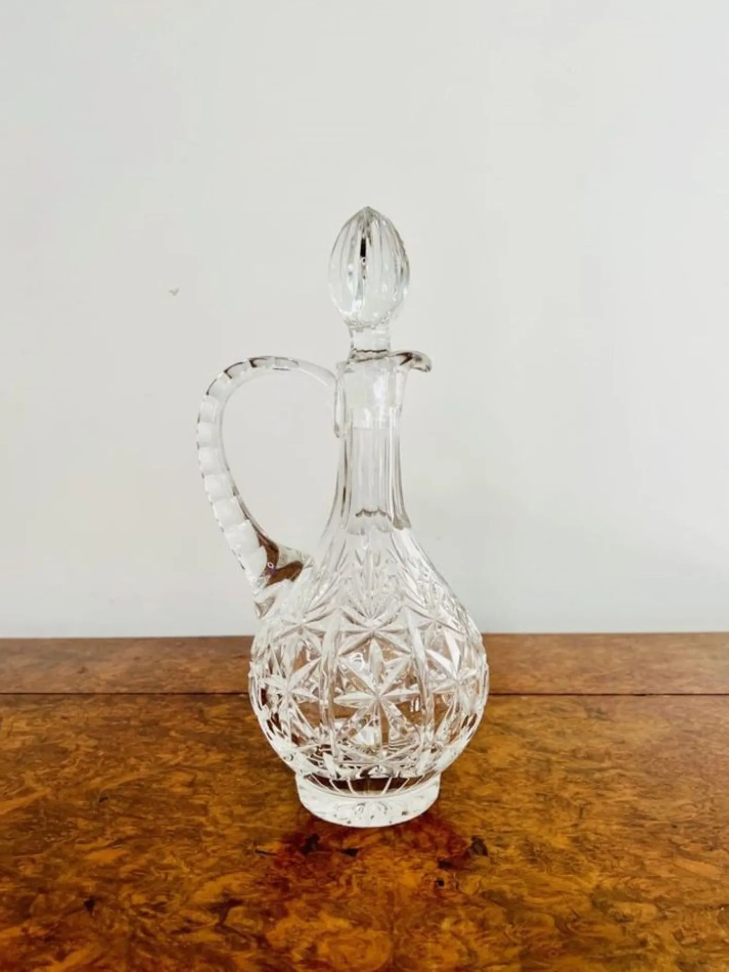 Antiker edwardianischer Krug aus geschliffenem Glas, 1900er