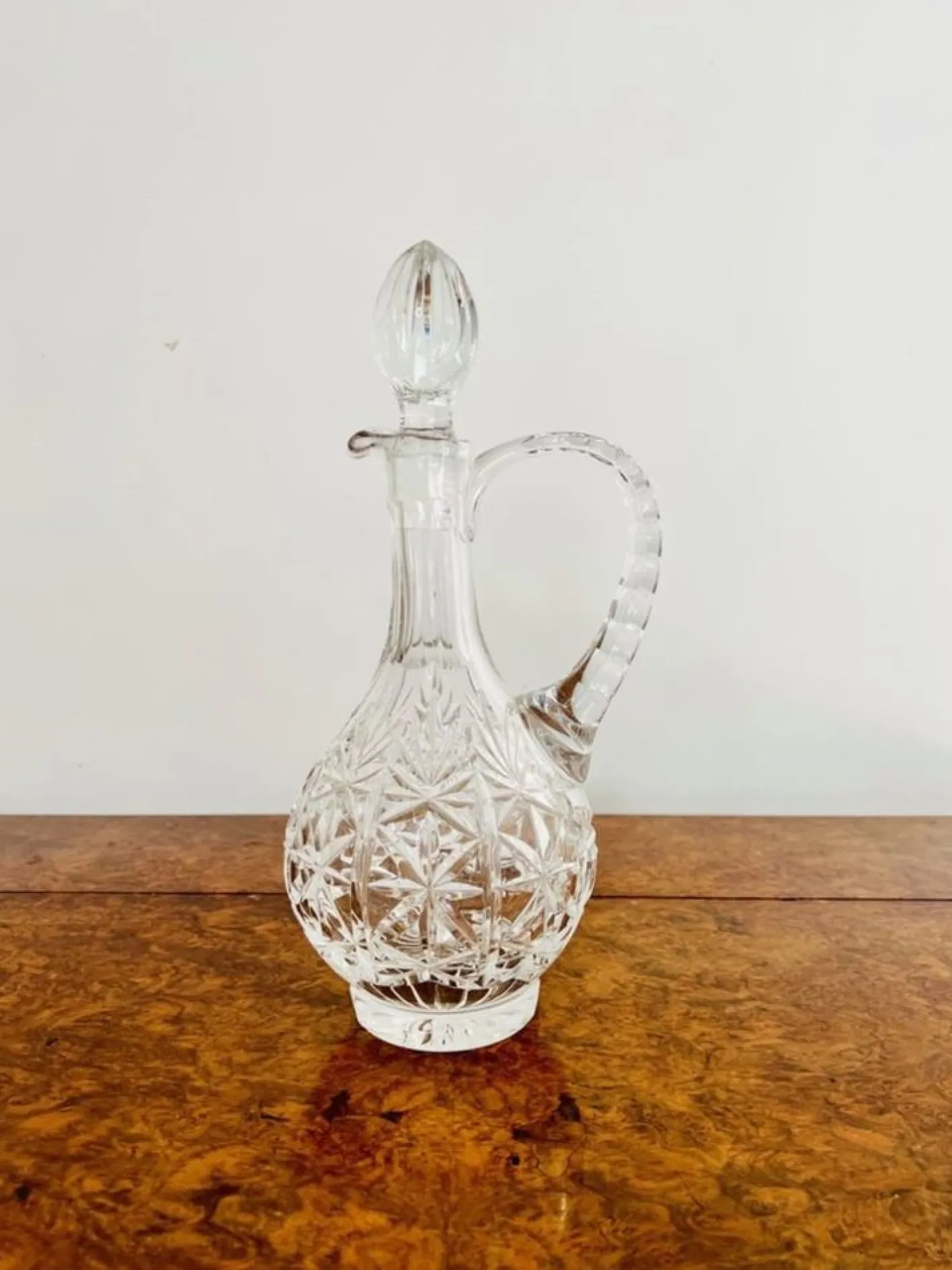 Antiker edwardianischer Krug aus geschliffenem Glas, 1900er