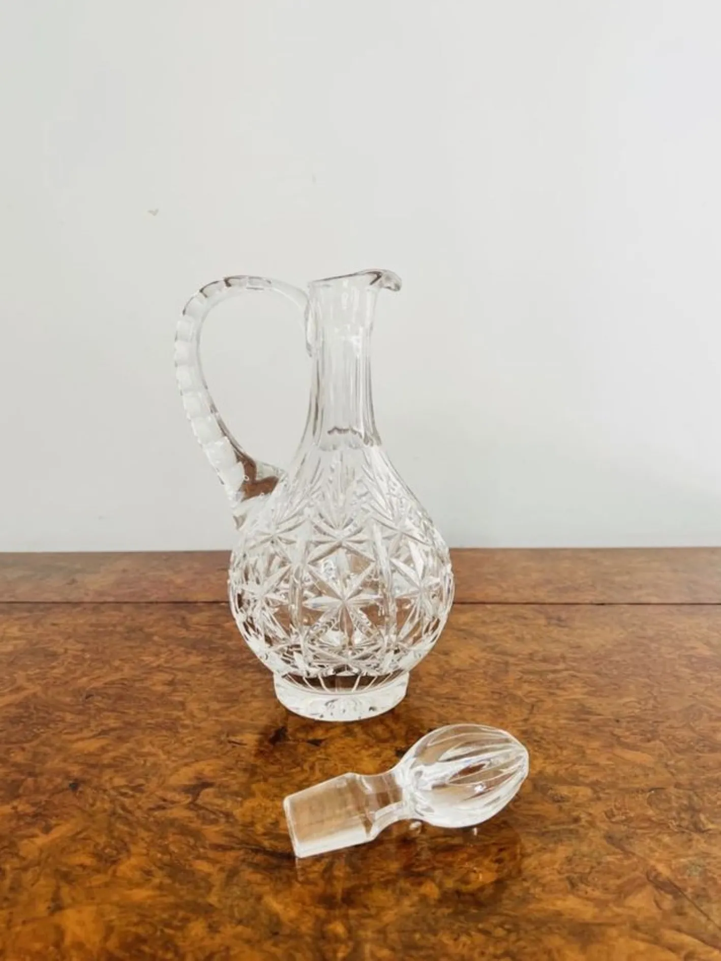Antiker edwardianischer Krug aus geschliffenem Glas, 1900er