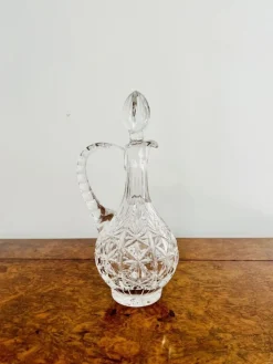 Antiker edwardianischer Krug aus geschliffenem Glas, 1900er