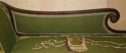 Antike Regency Bestickte Hartholz Chaiselongue, 1810