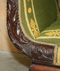 Antike Regency Bestickte Hartholz Chaiselongue, 1810