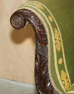 Antike Regency Bestickte Hartholz Chaiselongue, 1810