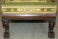 Antike Regency Bestickte Hartholz Chaiselongue, 1810