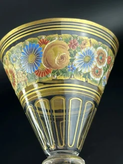 Antiker Emaillierter & Vergoldeter Glasbecher von Hermann Pautsch, 1890