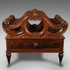 Antiker englischer Canterbury Ständer / Zeitungsständer, 1820er