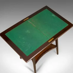 Antiker englischer Spieltisch mit umklappbarer Tischplatte von Edwards & Roberts, 1880er