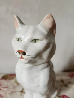Antiker französischer Majolika Katzen Absinth Krug von George Dreyfus, 1890er