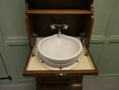 Antiker französischer Marine Frisiertisch mit Waschbecken, 1910