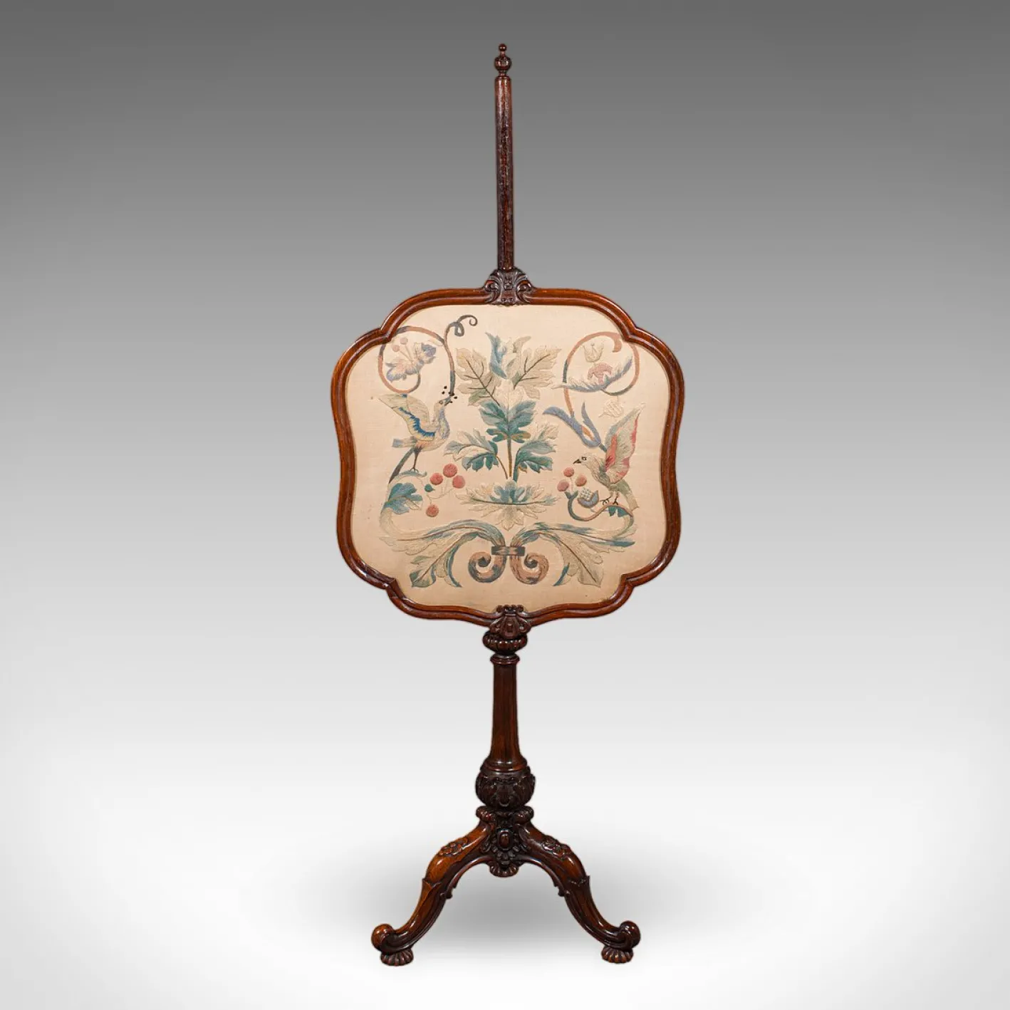 Antiker frühviktorianischer englischer Wandschirm, 1840er