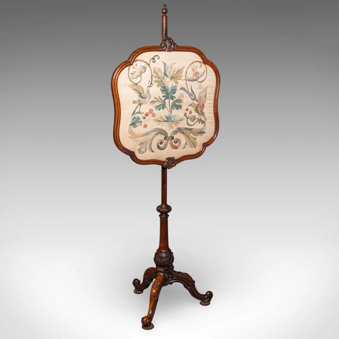Antiker frühviktorianischer englischer Wandschirm, 1840er