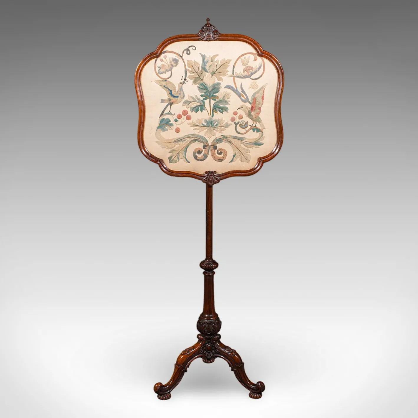Antiker frühviktorianischer englischer Wandschirm, 1840er
