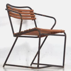 Antiker Gartenstuhl mit Armlehnen, 1920