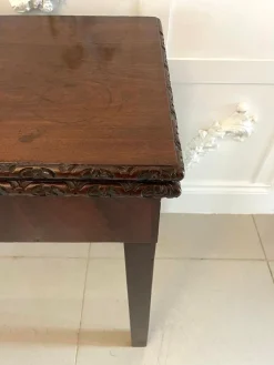 Antiker George III Chippendale Kartentisch aus geschnitztem Mahagoni, 1780er