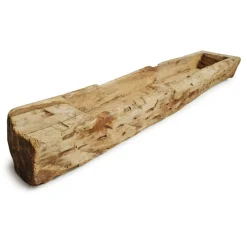 Antiker indischer Schmaler Holztrog