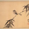 Antiker japanischer Raumteiler mit Gemälden, Japan, 1900