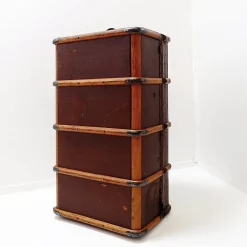 Antiker Koffer aus Segeltuch & Holz, 1920er