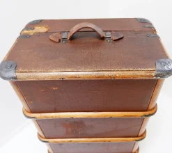 Antiker Koffer aus Segeltuch & Holz, 1920er