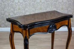 Antiker Louis Philippe Spieltisch aus Nussholz, 1890er