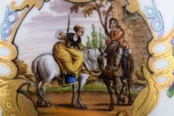Antiker Meissen Krug aus handbemaltem Porzellan mit romantischer Szene