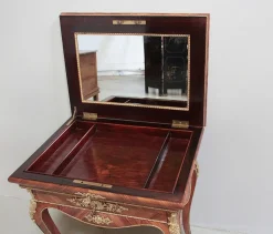 Antiker Napoleon III Tisch aus Palisanderfurnier & Bronze