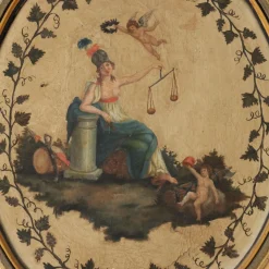 Antiker neoklassizistischer Bemalter Kamin aus Pappel, Italien, 1700er