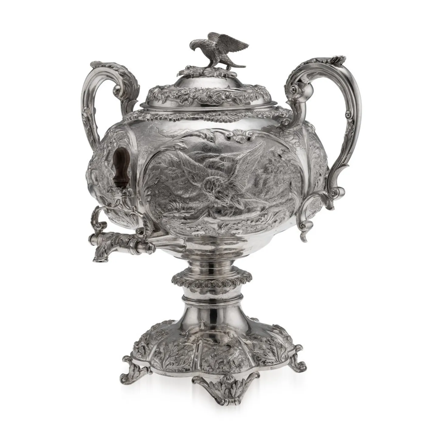 Antiker Silberner William IV Wasserkocher oder Samowar, London, 1837