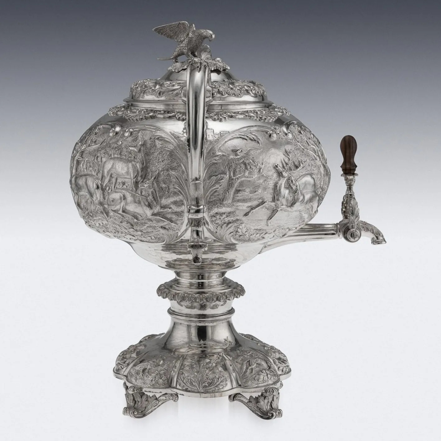 Antiker Silberner William IV Wasserkocher oder Samowar, London, 1837