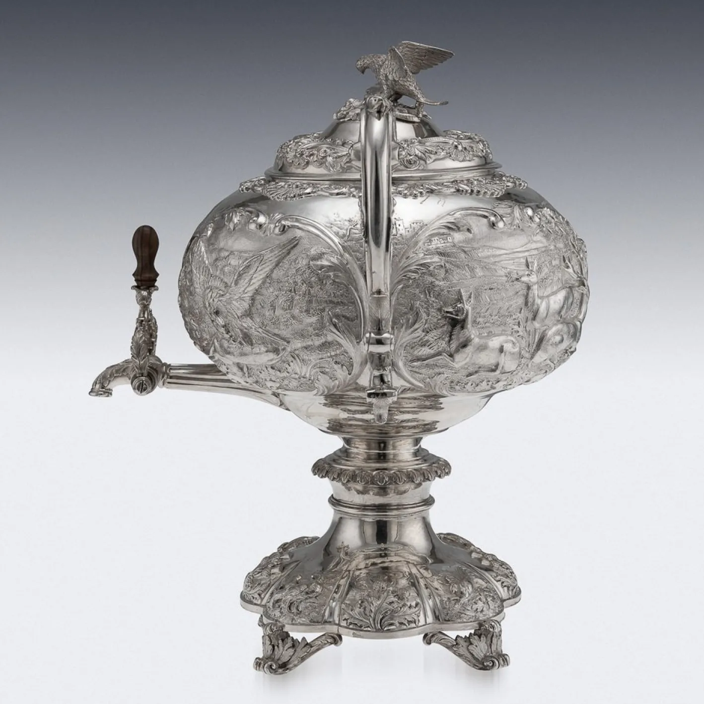 Antiker Silberner William IV Wasserkocher oder Samowar, London, 1837