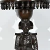 Antiker Sockel aus Kastanienholz, 1890er