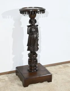 Antiker Sockel aus Kastanienholz, 1890er