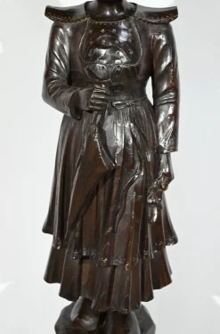 Antiker Sockel aus Kastanienholz, 1890er