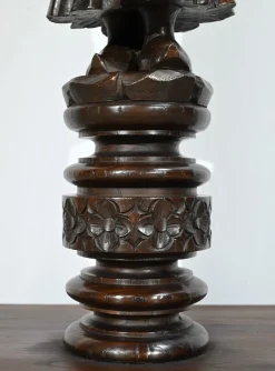 Antiker Sockel aus Kastanienholz, 1890er