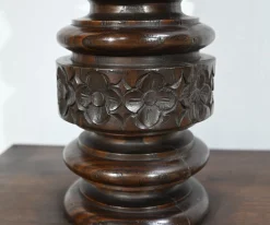 Antiker Sockel aus Kastanienholz, 1890er