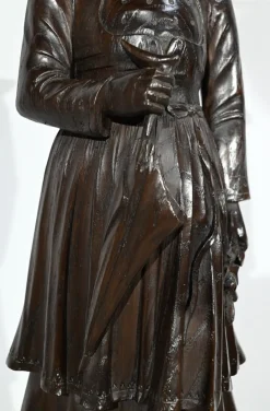Antiker Sockel aus Kastanienholz, 1890er