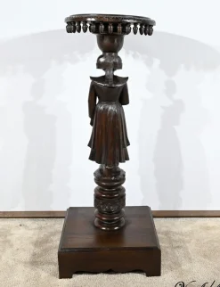 Antiker Sockel aus Kastanienholz, 1890er