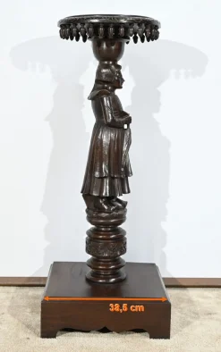 Antiker Sockel aus Kastanienholz, 1890er