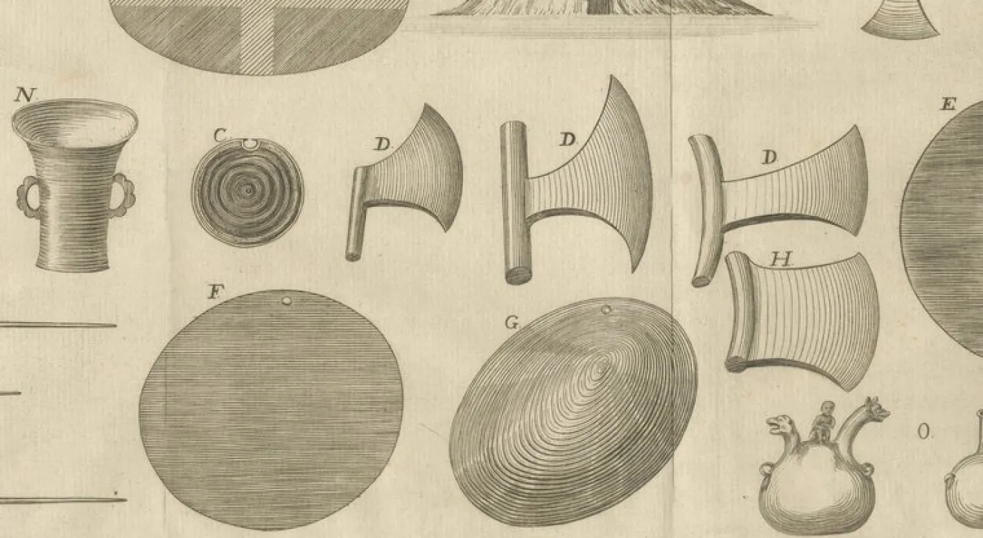 Antiker Stich von Inca Antiquities from Peru von Jorge Juan & Ulloa, 1748