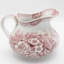 Antiker Terre De Fer Krug mit Blumenmuster von St. Amand, Frankreich, 1890er