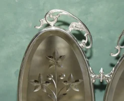 Antiker versilberter italienischer Art Deco Kaminschirm aus geschliffenem Glas von Aeg, 1920
