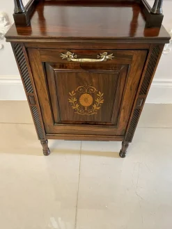 Antiker viktorianischer Kohlekasten aus Palisander mit Intarsien, 1880er