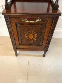 Antiker viktorianischer Kohlekasten aus Palisander mit Intarsien, 1880er