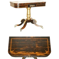 Antiker William IV Coromandel Kartentisch, 1830