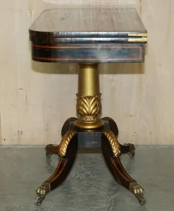 Antiker William IV Coromandel Kartentisch, 1830