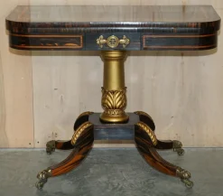 Antiker William IV Coromandel Kartentisch, 1830