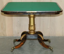 Antiker William IV Coromandel Kartentisch, 1830