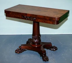 Antiker William IV Klapptisch mit Sockel, 1830er