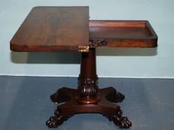 Antiker William IV Klapptisch mit Sockel, 1830er