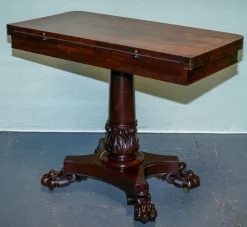 Antiker William IV Klapptisch mit Sockel, 1830er
